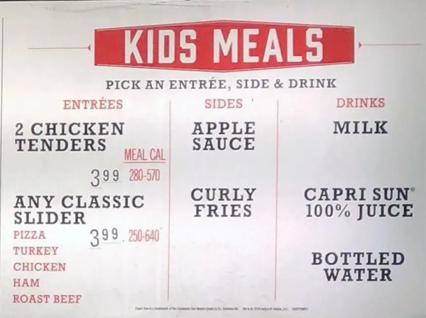 Arby’s KIDS Menu