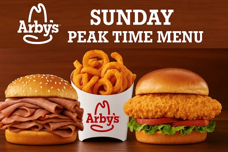 Arbys Sunday Peak Time Menu